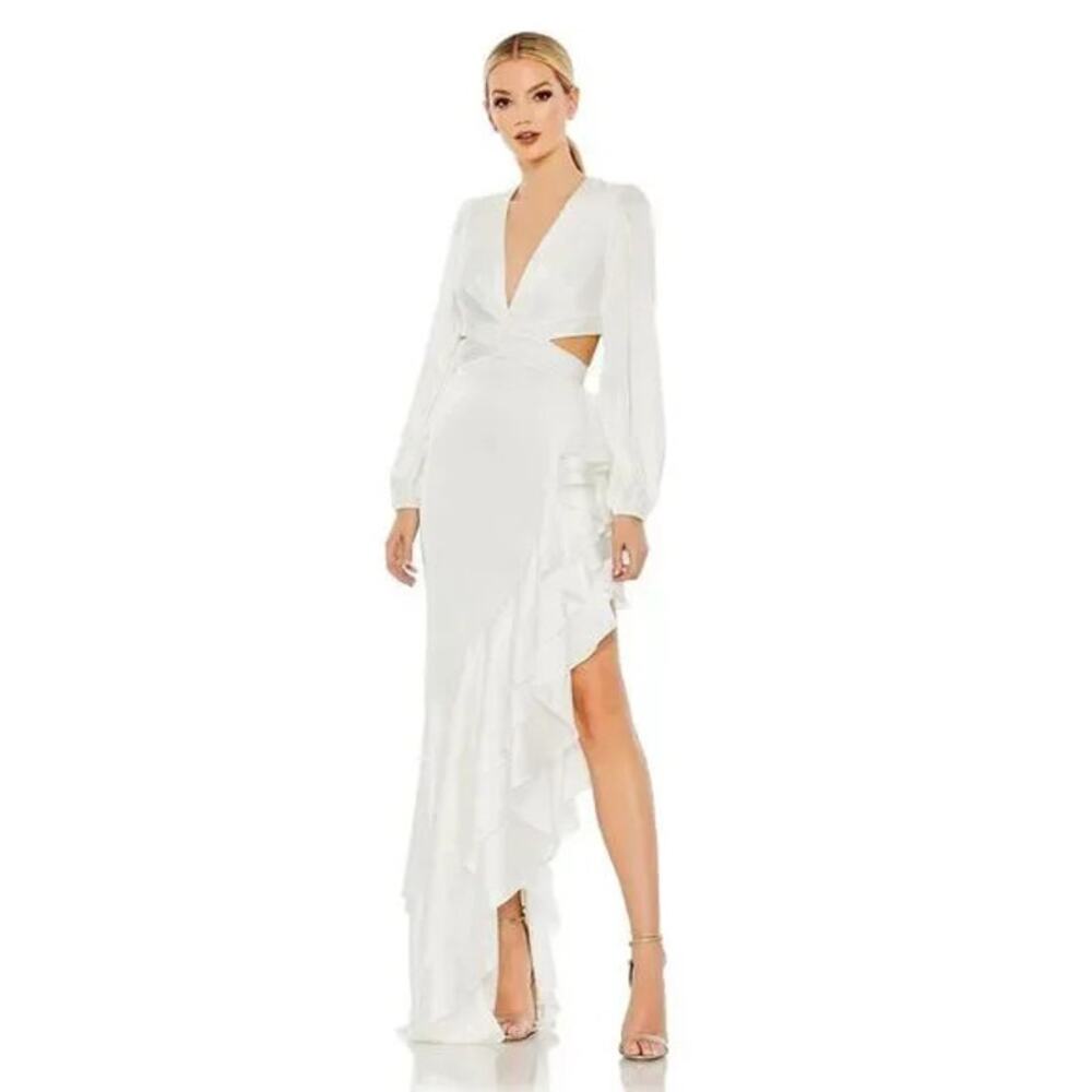 EUC Mac Duggal Elegant White Wedding Dress